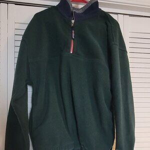 Dunbrooke S Vintage Forest Green Fleece Pullover, Bailey's Branding, Size Medium